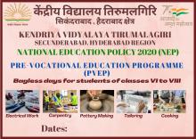 PRE-VOCATIONAL EDUCATION PROGRAMME(PVEP) FOR CLASS 8 UNDER NATIONAL EDUCATION POLICY 2020(NEP)